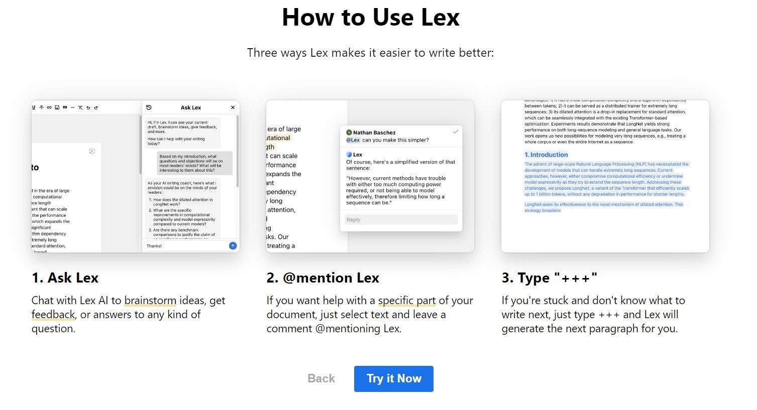 Lex AI Writing Tool 