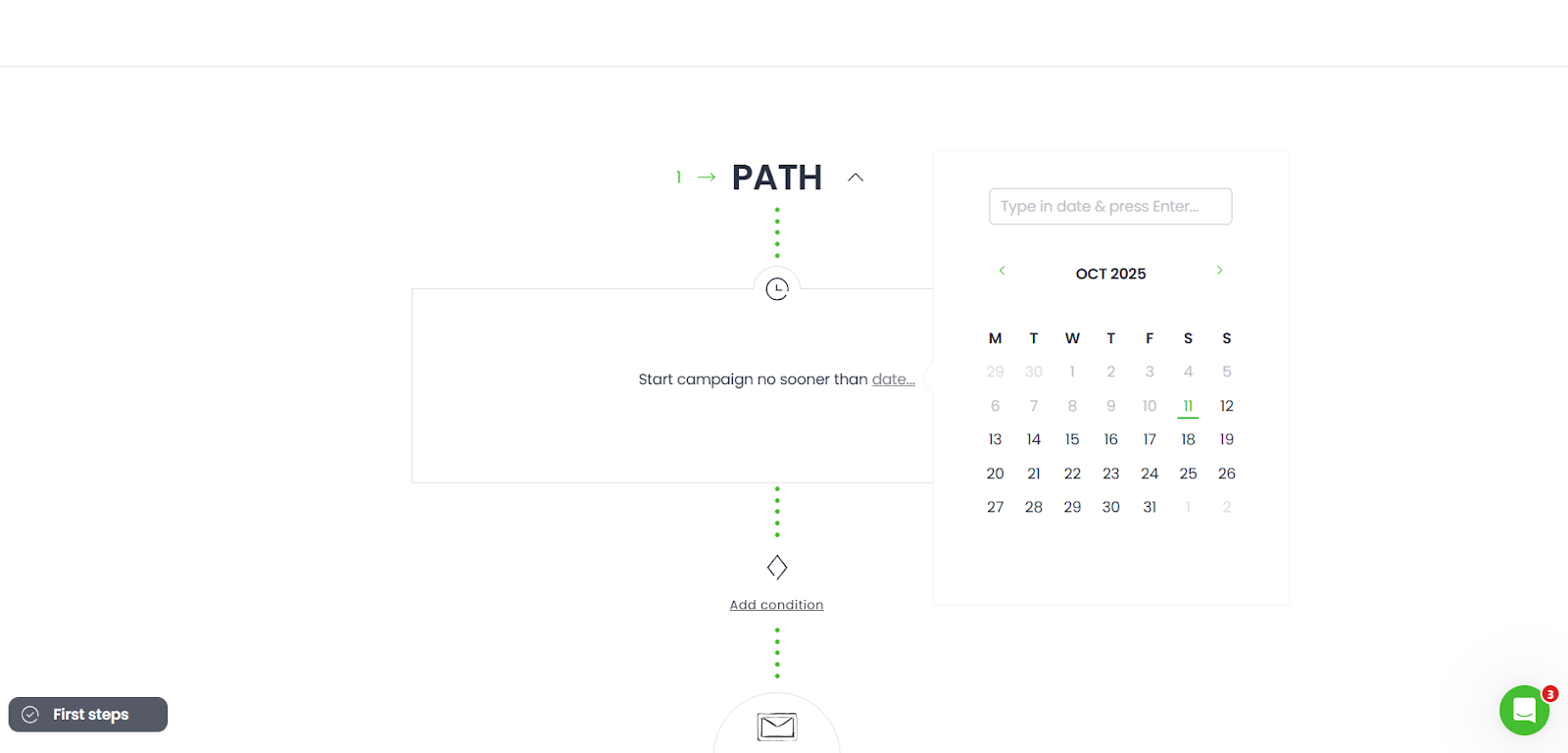 Screenshot of Woodpecker campaign settings showing send time and follow-up delay options.