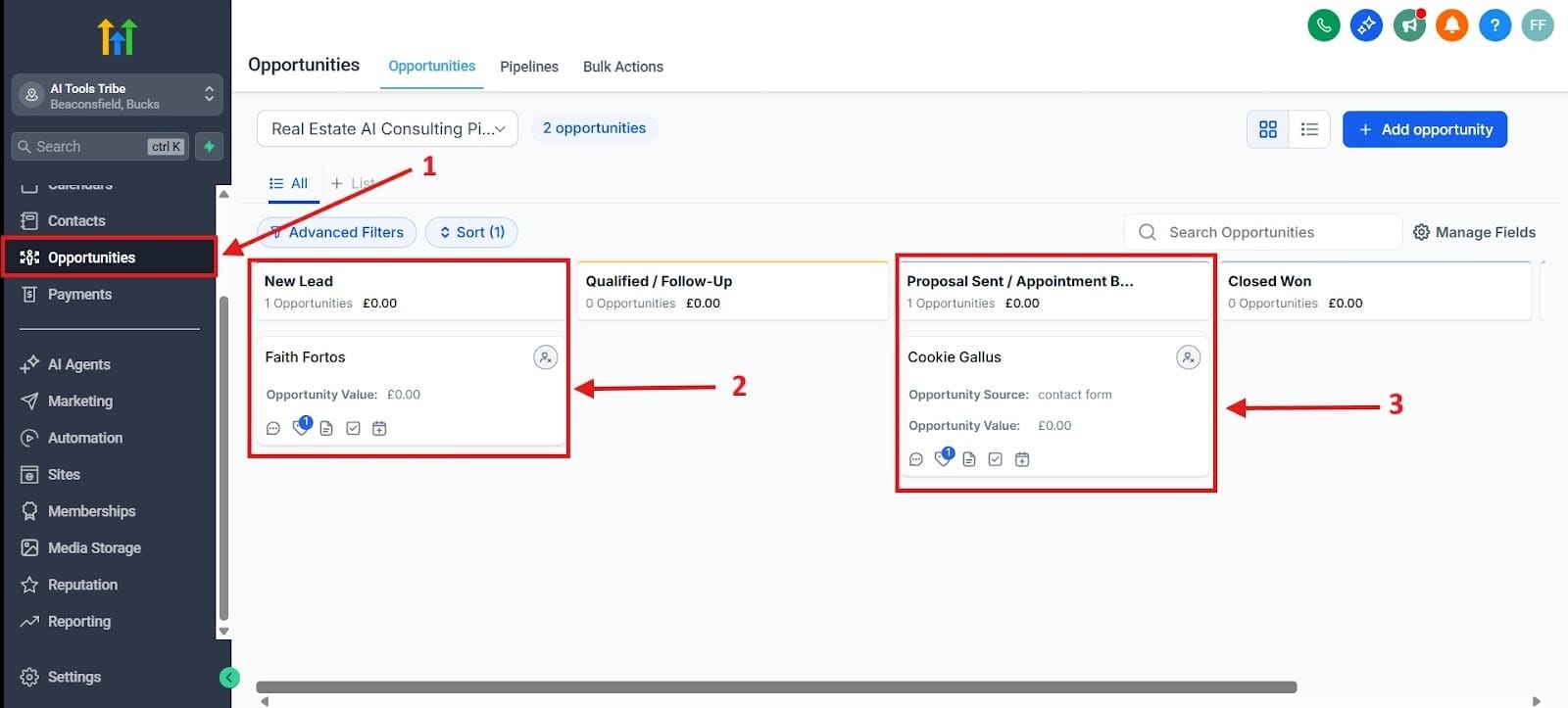 Looking at this image, you see the steps for going to the page, how someone moves through the pipeline, and the tags added to their name.