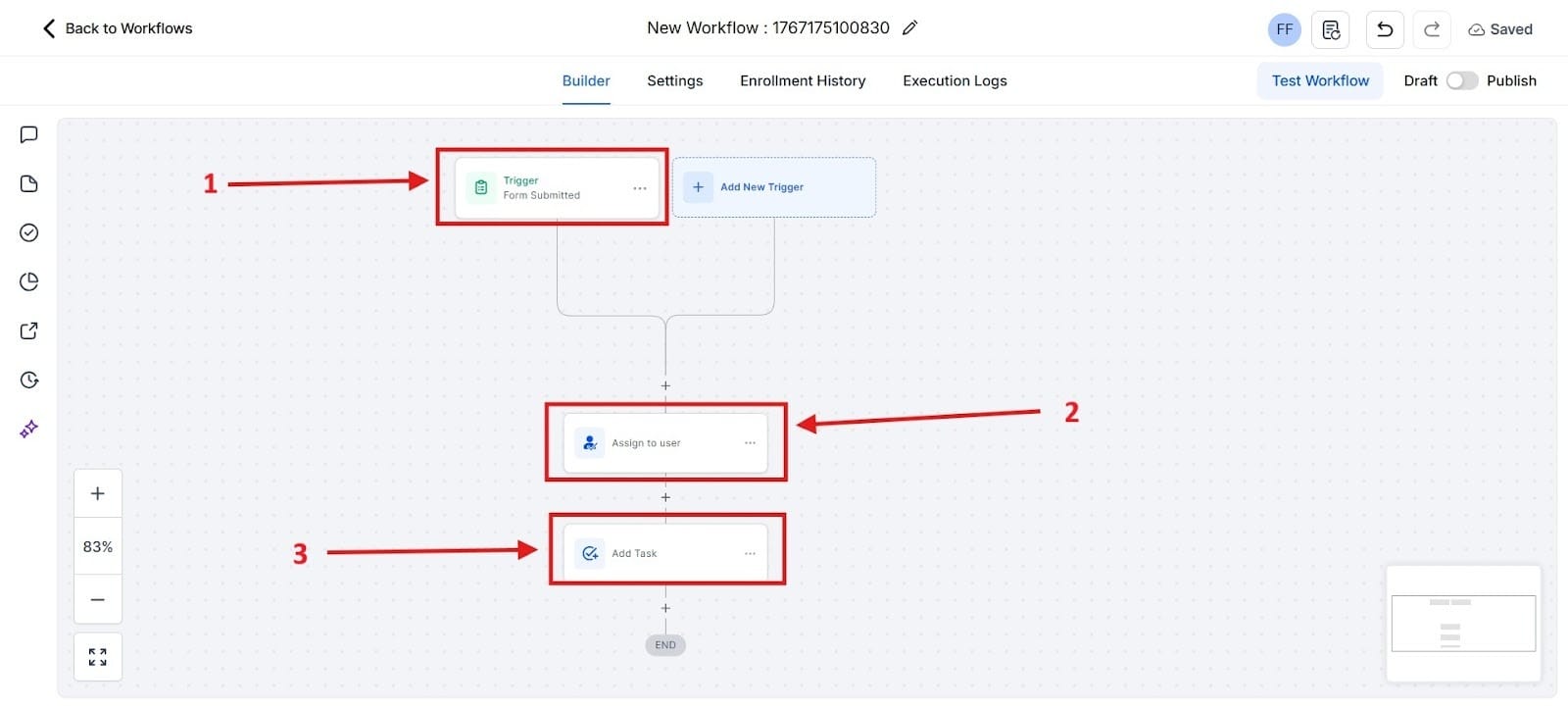 Follow the steps outlined to create your workflow for creating a hands-off lead assignment.