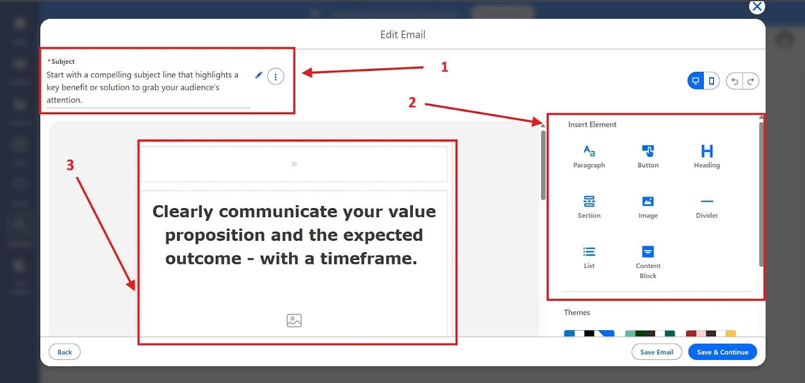 Here you see the points of interest in the email.