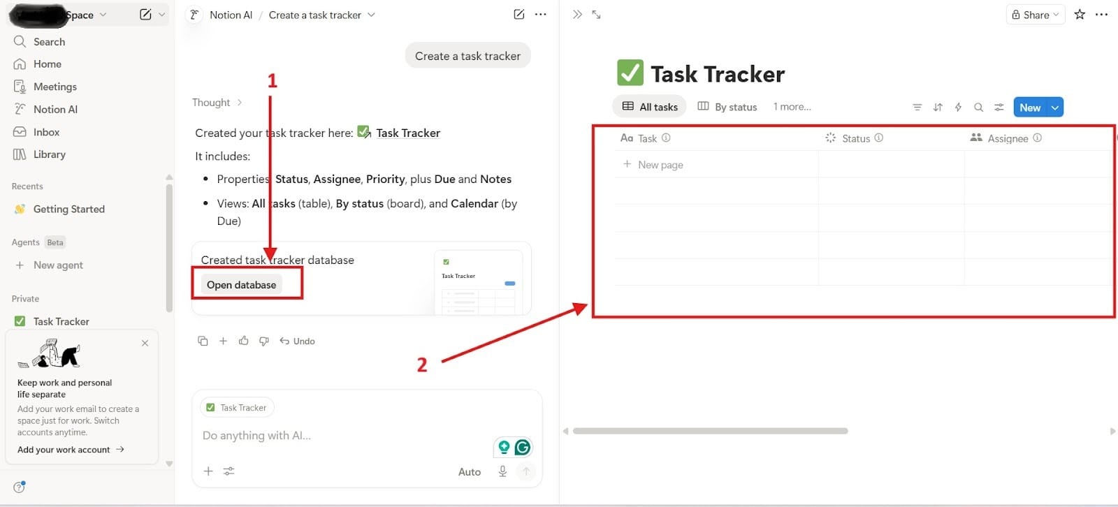 The image shows you how to navigate the database in order to track your tasks.&nbsp;